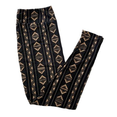 TC2 LuLaRoe Leggings ~ BLACK BROWN GEOMETRIC PATTERN ~ Size 20-26 Tall & Curvy 2